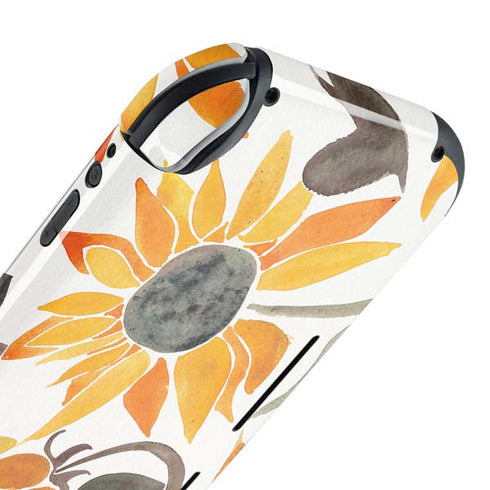 Cat Coq Yellow Sunflower Nintendo Switch Lite Skin